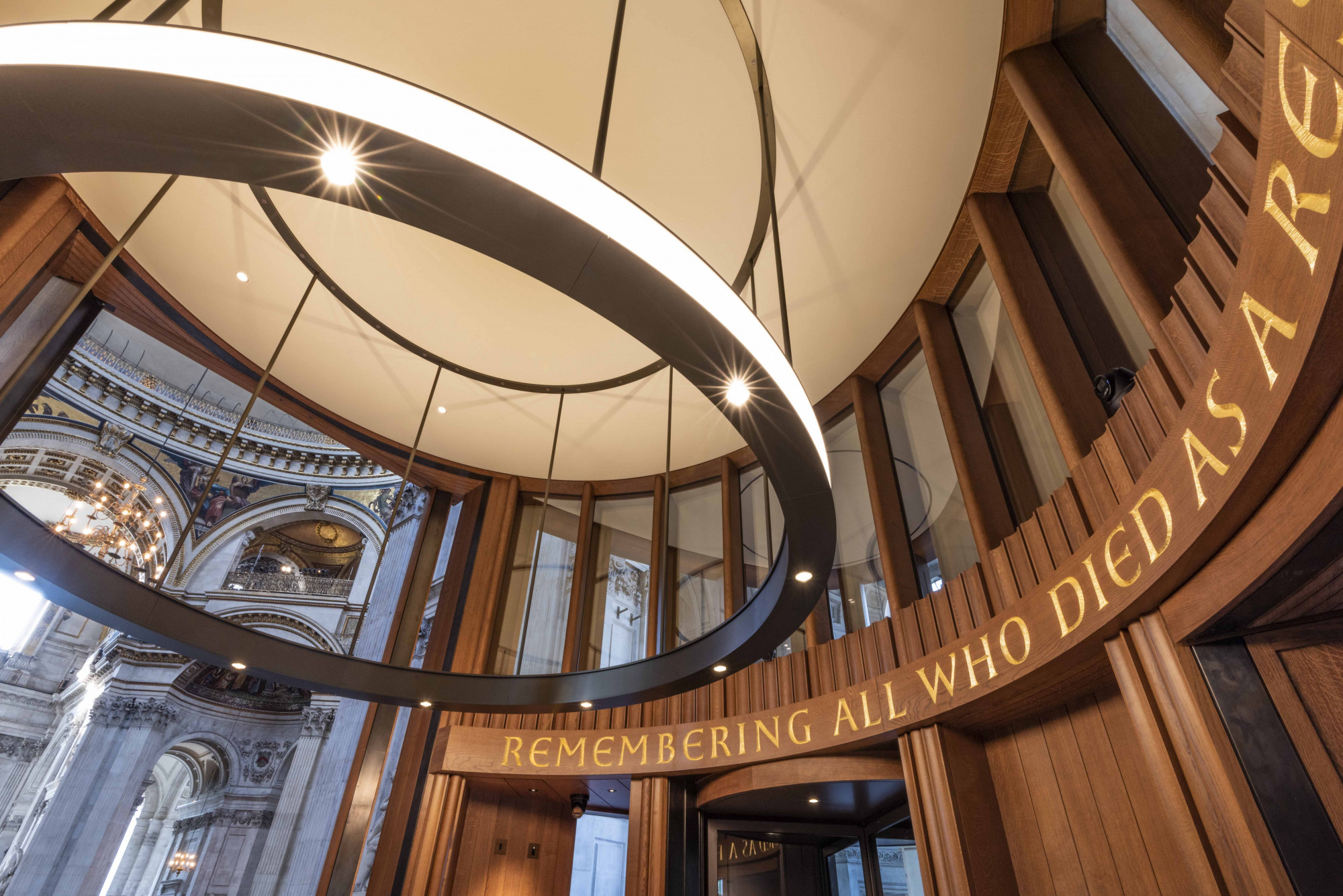 A picture of the 'Remember Me' inner portico is a memorial to those who have died as a result of the Covid-19 pandemic in the UK.