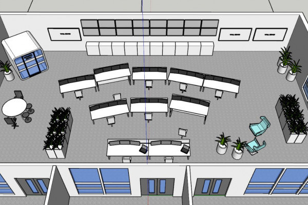 A render of the concept design for an offshore wind farms control centre for a bp and EnBW Joint Venture