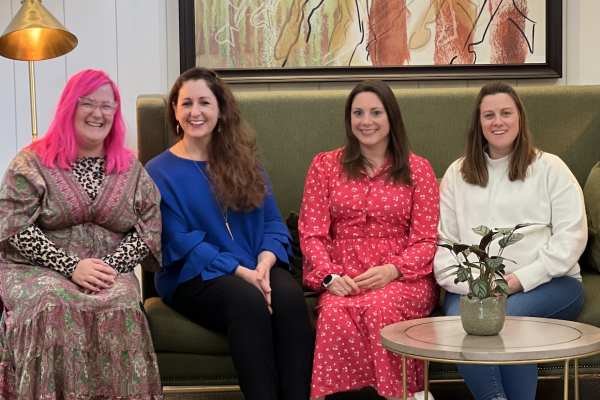 A photo of the new all-female Mima leadership team, featuring left to right Emily Yates, Lisa Baker, Francesca Podmore and Rosie Smith.